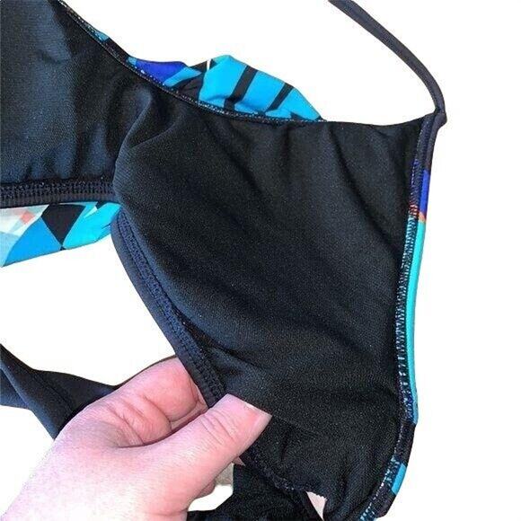 Apt 9 Womens Bikini Top Swimsuit Flutter Flounce Bright Tropical Print Large - Picture 7 of 10